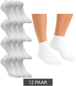 12 pairs of JACK & JONES Short Sock sneaker socks, sports socks, cotton quarter socks 12260511 White