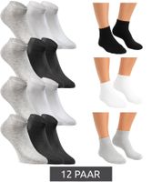 12 pairs of JACK & JONES Short Sock sneaker socks, sports socks, cotton quarter socks 12260511 in black, grey, white or a mix