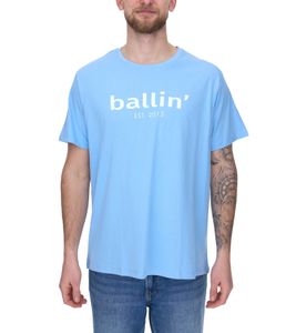 Ballin Est. 2013 men's sustainable cotton shirt with logo print on the front short-sleeved shirt SH-REG-H050 light blue