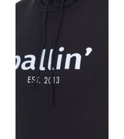 Ballin Est. 2013 Herren nachhaltiger Hoodie Kapuzen-Pullover mit Logo-Print auf der Front HO-H00050 Schwarz