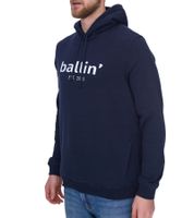 Ballin Est. 2013 Herren Kapuzen-Pullover nachhaltiger Sweat-Hoodie mit Logo-Schriftzug auf der Front HO-H00050-NVY Navy