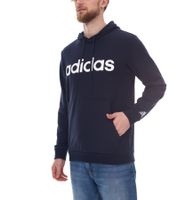 adidas Essentials French Terry Linear Logo Hoodie sustainable men's sweater with kangaroo pocket GK9066 Blue