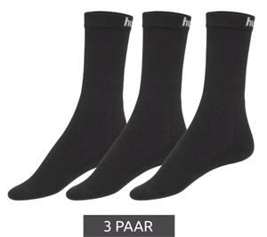 3 Pairs of Hummel Women's & Kids' Basic Sport Socks with Brand Logo, Cotton Socks, Everyday Socks, 205603 2001 Black