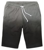 Comfortable men's sweat shorts, short cotton pants with color gradient 931310 Black/Gray
