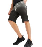 Comfortable men's sweat shorts, short cotton pants with color gradient 931310 Black/Gray
