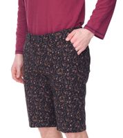 modische Herren Stretch Bermuda Chino-Shorts Slim-Fit florale Baumwoll-Bermuda 913508 Schwarz