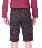 modische Herren Stretch Bermuda Chino-Shorts Slim-Fit florale Baumwoll-Bermuda 913508 Schwarz