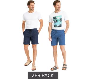 Confezione da 2 pantaloncini da uomo in denim, pantaloncini in cotone, pantaloncini estivi, taglie forti, 922711, blu/blu scuro