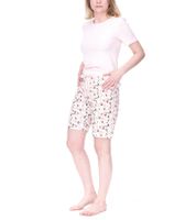 CINQUE Shorty women's cotton pajamas short pants with floral print round neck shirt pink/white