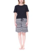 CINQUE cotton pajamas shorts round neck shirt for women in pink/white, black/white or for men in black/white Men black/grey