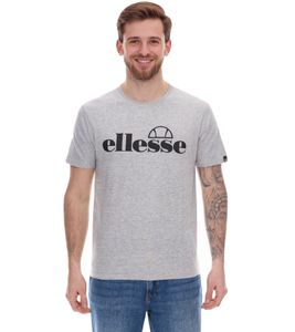 ellesse Fuenti T-Shirt Herren Baumwoll-Shirt mit Logo-Print Sport-Shirt SHP16469 Grau