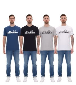 ellesse Fuenti T-Shirt Herren Baumwoll-Shirt mit Logo-Print Sport-Shirt SHP16469 in Schwarz, Weiß, Blau oder Grau
