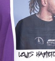 Mercedes-Benz AMG Petronas F1 MAPF1 Portrait Herren Baumwoll-Shirt mit Lewis Hamilton Print Rundhals-Shirt 701222295 001 Violett