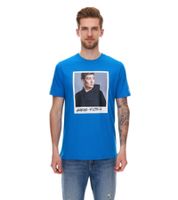Mercedes-Benz AMG Petronas F1 MAPF1 Portrait camicia da uomo in cotone con stampa George Russell camicia girocollo 701222296 001 blu