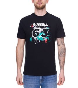 Mercedes-Benz AMG Petronas F1 MAPF1 FW George #63 men's cotton shirt with George Russel print round neck shirt 701220866 002 Black