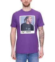 Mercedes-Benz AMG Petronas F1 MAPF1 Ritratto o logo Camicia da uomo in cotone con stampa George Russel Camicia girocollo 701222296-701222304 Blu o viola