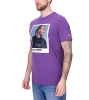 Mercedes-Benz AMG Petronas F1 MAPF1 Ritratto o logo Camicia da uomo in cotone con stampa George Russel Camicia girocollo 701222296-701222304 Blu o viola