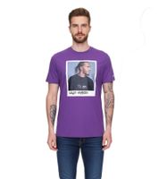 Mercedes-Benz AMG Petronas F1 MAPF1 Ritratto o logo Camicia da uomo in cotone con stampa George Russel Camicia girocollo 701222296-701222304 Blu o viola
