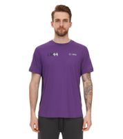 Mercedes-Benz AMG Petronas F1 MAPF1 Ritratto o logo Camicia da uomo in cotone con stampa George Russel Camicia girocollo 701222296-701222304 Blu o viola