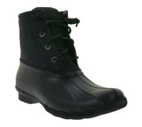 SPERRY Saltwater Damen Boots wasserdichte Stiefelette mit Echtleder und Wave-Siping-Technologie STS88108 Schwarz