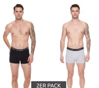 Pack of 2 Kappa men's boxer shorts with brand lettering and logo underpants 351K1JW A80 black/light grey