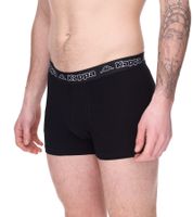 Pack of 2 Kappa men's boxer shorts with brand lettering and logo underpants 351K1JW A80 black/light grey