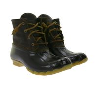 SPERRY Saltwater women's boots waterproof ankle boots with genuine leather and wave-siping technology STS88108 STS91176 Black or brown