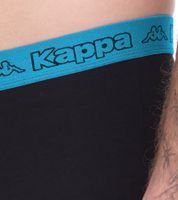 Lot de 2 boxers pour homme Kappa avec inscription de la marque et logo de différentes couleurs telles que le noir, le gris, l'anthracite et le bleu