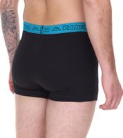 Lot de 2 boxers pour homme Kappa avec inscription de la marque et logo de différentes couleurs telles que le noir, le gris, l'anthracite et le bleu