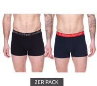 Lot de 2 boxers pour homme Kappa avec inscription de la marque et logo de différentes couleurs telles que le noir, le gris, l'anthracite et le bleu