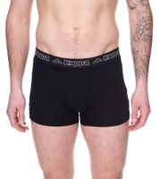 Lot de 2 boxers pour homme Kappa avec inscription de la marque et logo de différentes couleurs telles que le noir, le gris, l'anthracite et le bleu