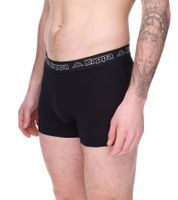 Lot de 2 boxers pour homme Kappa avec inscription de la marque et logo de différentes couleurs telles que le noir, le gris, l'anthracite et le bleu