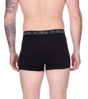 Lot de 2 boxers pour homme Kappa avec inscription de la marque et logo de différentes couleurs telles que le noir, le gris, l'anthracite et le bleu