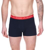Lot de 2 boxers pour homme Kappa avec inscription de la marque et logo de différentes couleurs telles que le noir, le gris, l'anthracite et le bleu