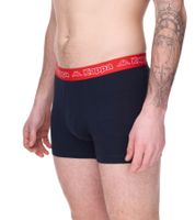 Lot de 2 boxers pour homme Kappa avec inscription de la marque et logo de différentes couleurs telles que le noir, le gris, l'anthracite et le bleu
