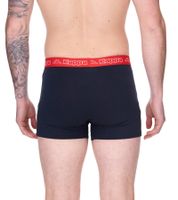 Lot de 2 boxers pour homme Kappa avec inscription de la marque et logo de différentes couleurs telles que le noir, le gris, l'anthracite et le bleu