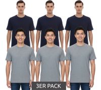 Pack of 3 Puma Statement Deluxe Edition Base sustainable men's cotton shirt T-shirts 683509 gray or dark blue