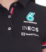 Mercedes-Benz AMG Petronas F1 MAPF1 women's cotton shirt polo shirt with team and sponsor logos short sleeve shirt 701219231 001 Black