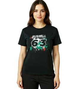 T-shirt pour femme Mercedes-Benz AMG Petronas F1 George avec inscription George Russel 63 Cotton Shirt 701220867 001 Noir