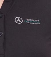 Mercedes-Benz AMG Petronas F1 MAPF1 Polo Women's Cotton Shirt Polo Shirt with Team Logos and Color Accents Short Sleeve Shirt 701222289 001 Black