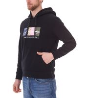 Pull à capuche pour homme JACK & JONES avec teneur en coton Chemise à manches longues avec accents de couleur 12262421 Noir