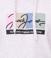 Pull à capuche pour homme JACK & JONES avec teneur en coton Chemise à manches longues avec accents de couleur 12262421 Blanc