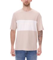 JACK & JONES Camisa de cuello redondo para hombre Camisa de algodón Camiseta de manga corta 12258883 Beige