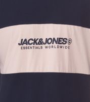 Chemise à col rond pour homme JACK & JONES Chemise en coton T-shirt à manches courtes 12258883 Beige/Blanc ou Bleu foncé/Beige