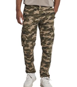 REDEFINED REBEL Pantalon cargo Jolan pour homme au look utilitaire, pantalon en coton anti-ajustement, pantalon longueur cheville avec cordon de serrage au bas des jambes 226027 Camouflage