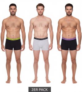 Pack de 2 calzoncillos tipo bóxer para hombre Kappa 351K1JW Negro, Azul, Rojo, Gris, Blanco