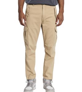 Pantalon cargo Jolan pour homme, style utilitaire, coupe ajustée, en coton, avec cordon de serrage aux chevilles, 226027 Beige