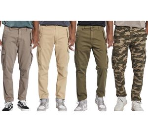 REDEFINED REBEL Jolan Pantalon cargo utilitaire pour homme Pantalon en coton anti-coupure Pantalon longueur cheville avec cordon de serrage 226027 Camouflage, marron, beige, vert