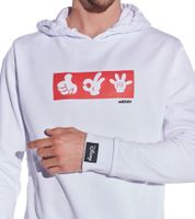 COURSE Mickey men's hoodie with Mickey hand print and patch hooded sweater cotton sweater 4845 white