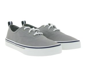 SPERRY Crest CVO Canvas women's casual sneakers with memory foam sole everyday shoes lace-up shoes STS84830 Gray/White